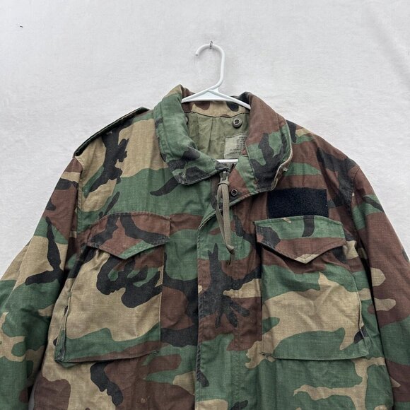 M65 Jacket Mens M Camo Woodland Full Zip Hooded US Army Cold Weather Field - Picture 7 of 10